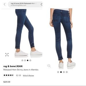 Rag & bone high rise ankle skinny
